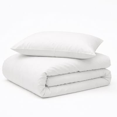 Decoware Peuter Dekbedovertrek Uni 120x150 cm - Wit - Katoen - Voor Peuterbed - Met Kussensloop