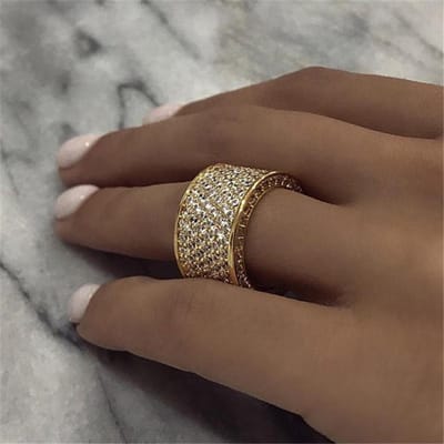 Caoshi Prachtige Briljante Zirkonia Vingerring Vrouwelijk Bruiloft Feest Accessoires Luxe Dames Schitterende Sieraden Voor Jubileum 7 gray