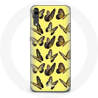 Coque - Huawei - P20 - Souple - Jaune - Papillons jaune