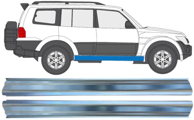 Reparatie dorpel voor Mitsubishi Pajero 2006-2021 / Links + Rechts / Set