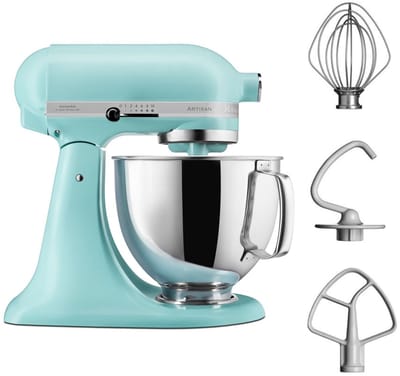 KitchenAid Artisan 5KSM125EMI - Keukenmachine - 4,8 L - Mineraalwater Blauw - 3 menghaken
