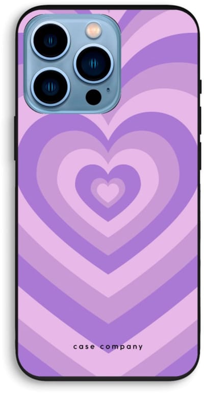 Case Company® - Hoesje geschikt voor iPhone 13 Pro hoesje - Hart Paars - Biologisch Afbreekbaar Telefoonhoesje - Bescherming alle Kanten en Schermrand