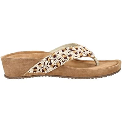 Lazamani - Liv Dames Teenslippers Leer Offwhite - Maat 37