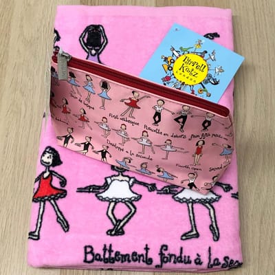 Ballet kinder handdoek / strandlaken met bijpassend toilettasje - Tyrrell Katz