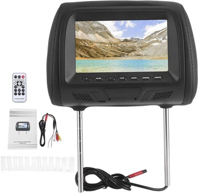 Hoofdsteun Monitor - Auto Entertainment - Reis Vermaak - HD Breedbeeld - 7 Inch Scherm - Zwart