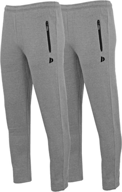 2-Pack Donnay - Joggingbroek met rechte pijp (Sky) - Sportbroek - Heren - Silver-marl (037) - maat S