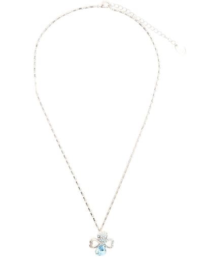 Behave Dames Ketting - Zilverkleur Bloem - Nikkelvrij - Handgemaakt 40 cm