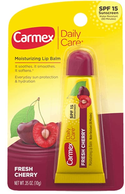 Carmex Lippenbalsem Kers - Hydraterende Lippenbalsem met Zonbescherming SPF15 - 2-pack