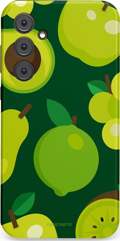 Casetastic Hoesje Geschikt voor Samsung A35 - Stijlvolle Beschermende Duo-layer Case - Peren Appel Groen