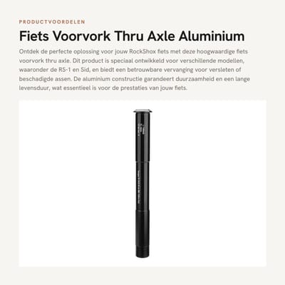 Dailygoods- Steekas 100 x 15 mm - Fiets Vorkhouder - Aluminiumlegering - RockShox Compatibel - Duurzaam - Lichtgewicht - As