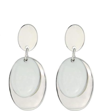 Behave - Oorbellen ovaal wit accent - Minimalistisch voor everyday chic