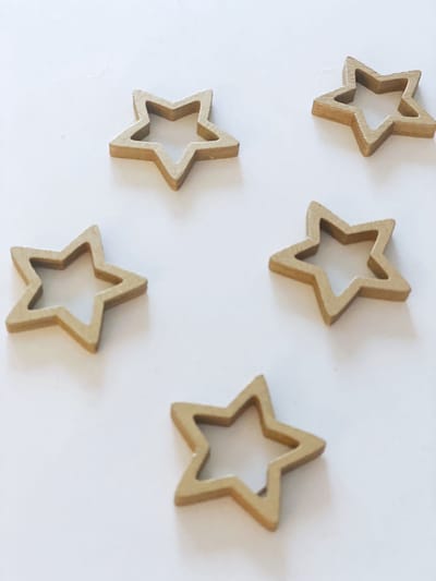 Kerst - Christmas - Feestdagen - Decoratie - Hout - Houten - Kerstkado - Ster - Sterren - Goud - Kadoversiering - Kado - Versiering - DH collection