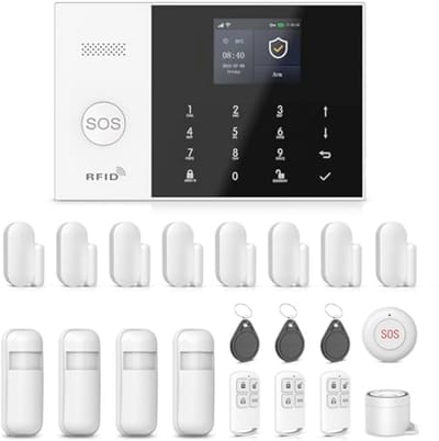 Draadloos 4G/WLAN Smart Home Beveiligingssysteem met App - Complete Set met Deur- en Raamsensoren, Bewegingsmelders en Sirene