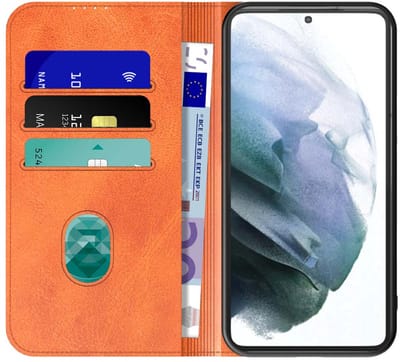 Geschikt voor Samsung Galaxy S21 Plus Telefoonhoesje Bruin Kunstleer Met Magnetische Sluiting - Portemonnee BookCase Met Pasjeshouder - ProtX
