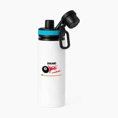 Hacebo® - Biljart met eigen naam waterfles met draaidop blauw - Biljart - Biljarter - Sport - water fles - 850ML