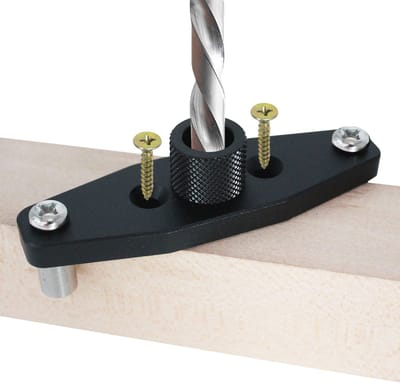 Dailygoods- Deuvelmal Zelfcentrerend - Boorgids - Houtbewerking Gereedschap - Zwevende Plank Beugel - Max. Houtdikte 3"/7,6 cm - Slijtvast Metaal - Boormal