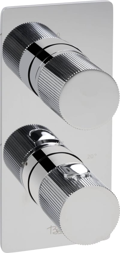 Ben Engraved Line douchethermostaat afbouwdeel met omstelrichting chroom