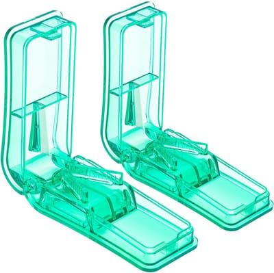 ComfiCare® Pillensnijder 2 stuks - Pillensnijder kleine pillen – Pillensnijder voor harde pillen - Pillendoosje klein – Pillendoos met pillensnijder - Pillen snijder - Pillensplijter – Pill cutter - Groen