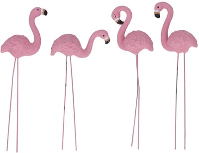 ONF3 - Tuin Flamingo - Roze Flamingo's - Stijlvol en levendig - 4 stuks - Tuindecoratie - Voor binnen- en buitenruimtes - Tropisch gevoel