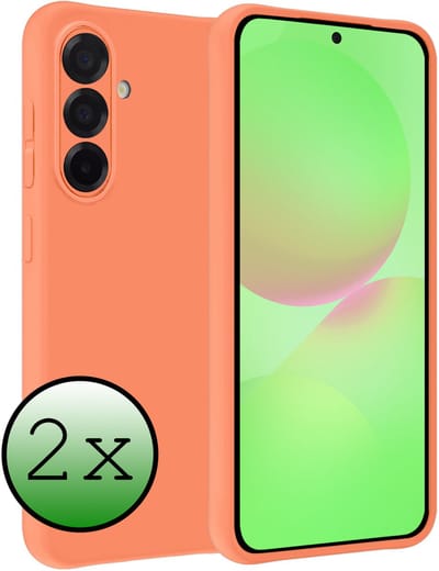 Hoesje 2 Stuks - Geschikt voor Samsung Galaxy A36 - Sterk & Shockproof - Case Siliconen - Back Cover - Telefoon Hoes - Perzik