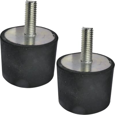 Set van 2 rubberen trillingsdempers - M8 schroefdraad - Ø40mm H:30mm - shore hardheid 70