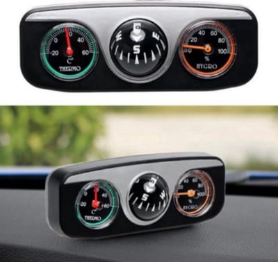 3-in-1 Auto Accessoire Set – Kompas, Thermometer en Hygrometer voor Auto, Boot en Voertuigen – Interieurdecoratie, Dashboard Accessoires, Auto Gadgets, Auto Ornaments