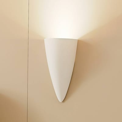 Lindby - Wandlamp - 1licht - Gips - H: 24 cm - GU10 - wit