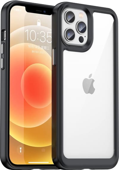 Helder acryl Harde achterkant Hoesje - Zachte TPU Bumper Hybride telefoonhoes Geschikt voor: Apple iPhone 12 Pro Max