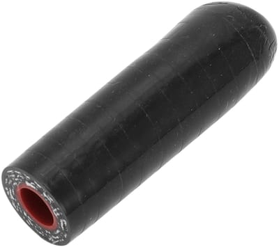 Dailygoods- Siliconen Slang 40 mm - Eindkap - Versterkt - Zwart/Rood - Bypass Slang - Bestand tegen Hoge Temperatuur - Slangafsluiter