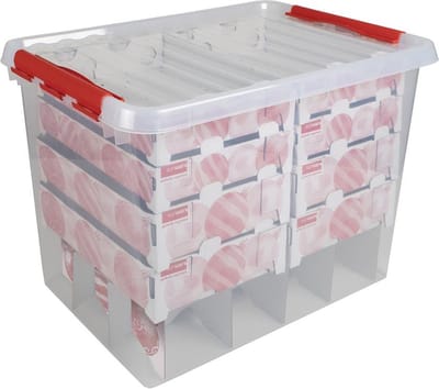 Sunware Q-line kerstballen opbergbox 72L - Voor 128 kerstballen - 60x40x42 cm