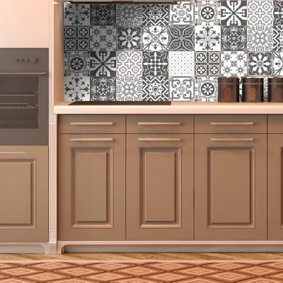 Tegelstickers voor de muur in keuken en badkamer - 15 Napoli cementtegelstickers - 15 stickers van 20x20 cm