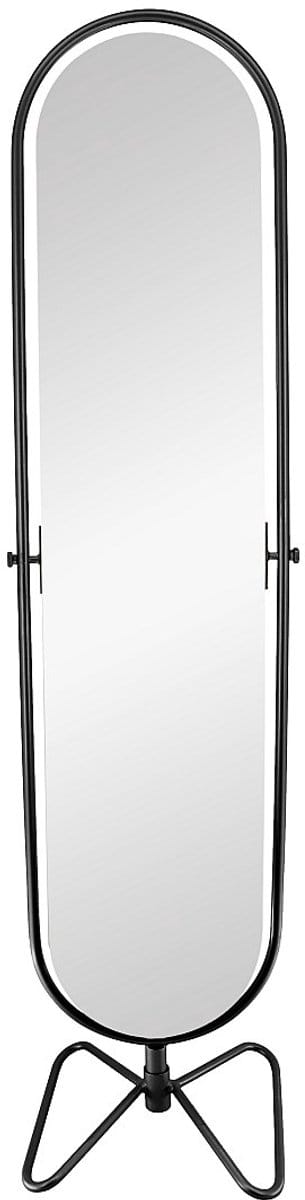Vente-unique Draaiende staande spiegel van metaal - B. 40 x H. 169 cm - Zwart - ASATU