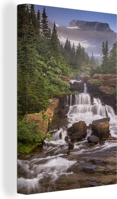 Canvas Schilderij Lunch Creek watervallen Amerika - 40x60 cm - Wanddecoratie