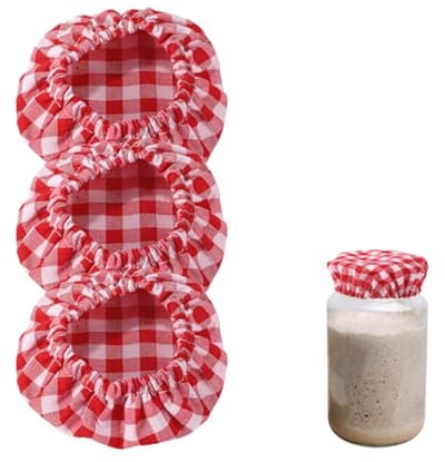 Herbruikbare Katoenen Doek Covers voor Zuurdesem - 3 Stuks - 11x11cm