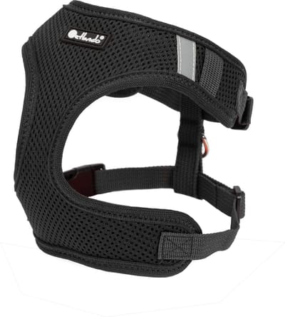 Petlando Hondenharnas Mesh Vest Zwart - Hondentuig - S 26-32/37-49 Cm