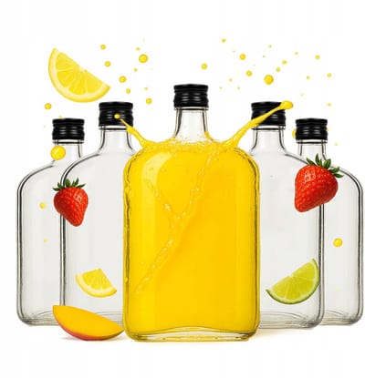 Bimberek Bunia Serie - Glazen Fles - 1L Piersiówka - Voor Bruiloft - Voor Huisgemaakte Sterke Drank