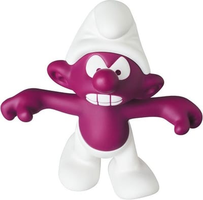 Medicom en de Smurfen - De boze / zwarte smurf - handen wijd Verzamelobject op blister - 8 cm