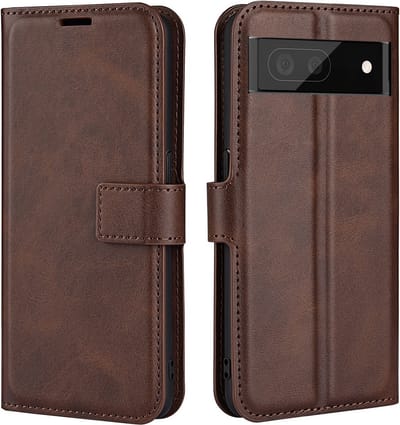 Coverup Hoesje - Geschikt voor Google Pixel 6a Hoesje - Coverup Deluxe Book Case - Donkerbruin