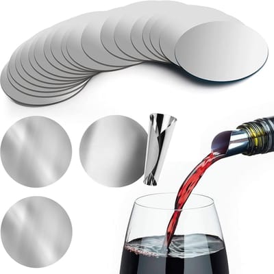 Cosensi- Wijnschenktuit Set van 50 Stuks - Druppelvrij - Herbruikbaar - PET-Aluminiumfolie - 7,5 cm - Perfect Cadeau voor Wijnliefhebbers - Druppelstop