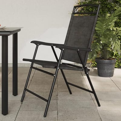 Opvouwbare tuinstoelen - Ligstoelen buiten - Buiten eten - Stalen frame - 2 stuks - Gemêleerd grijs