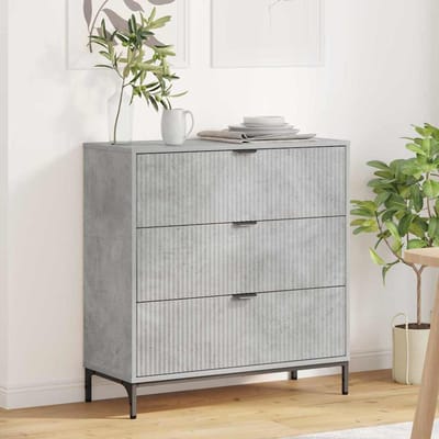 vidaXL - Dressoir - Beton - Grijs - 79,5 - x - 33 - x - 82 - cm - Bewerkt - hout