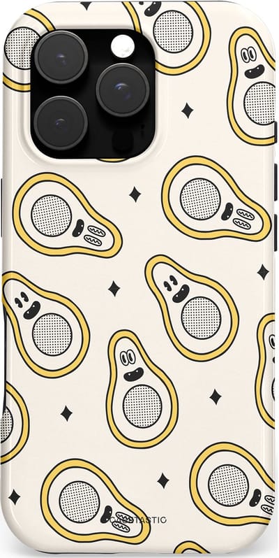 Casetastic hoesje geschikt voor Apple iPhone 16 Pro - MagSafe - Dubbellaagse bescherming - Vegycado - Fashion Case - Wit Lichtgrijs Beige Goud
