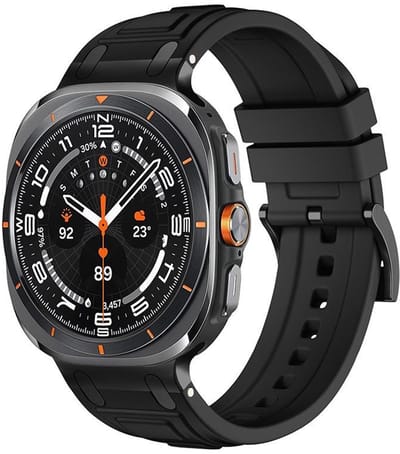 Siliconen bandje - geschikt voor Samsung Galaxy Watch Ultra (47mm) / Ultra 2025 (47mm) - armour bandje met gespsluiting - zwart