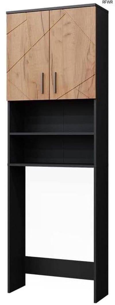 RFWR® Wasmachinekast Antraciet/Eiken 64 x 190.5 cm - Praktisch en Stijlvol