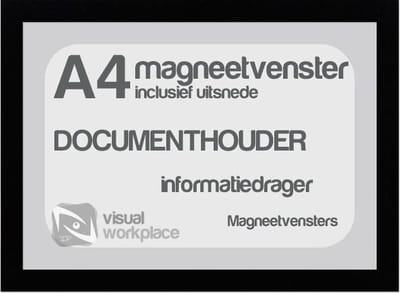 Magneetvensters A4 (incl. uitsnede) - 5x - Zwart