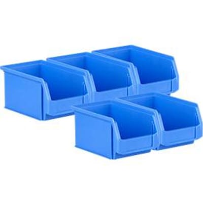 Magazijnbak LF 221 SSI Schäfer - polypropeen - L 234 x B 150 x H 122 mm - 2,7 l - blauw - 5 stuks