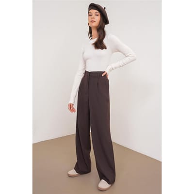 Hoge Taille Palazzo Broek met Zakken