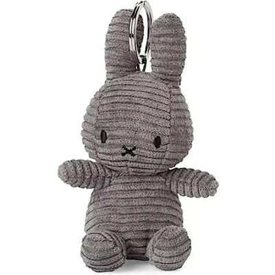 Nijntje sleutelhanger eco corduroy, 10 cm, grijs