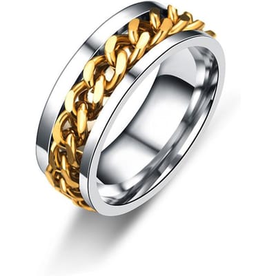 Titanium Staal Roterende Kettingringen voor Dames Heren Spinner Decompressie Multifunctionele Kettingring Flesopener Ring Sieraden 12
