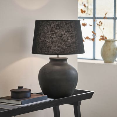 LOBERON Tafellamp Branver zwart/bruin